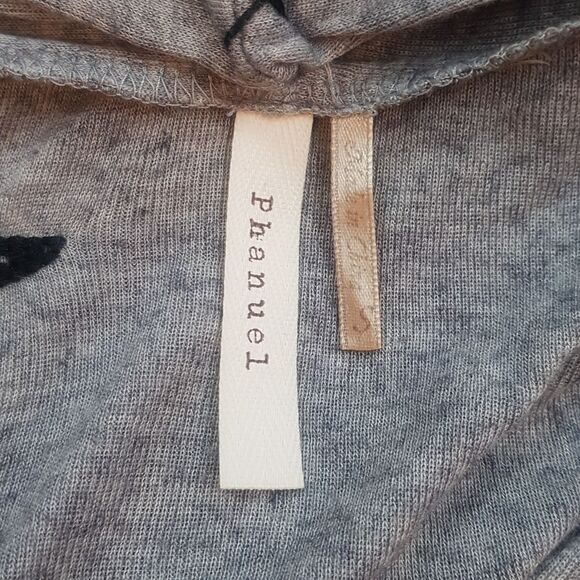 Phanuel Embroidered Wool Blend Open Front Cardigan S Lagenlook Fall - Picture 4 of 9